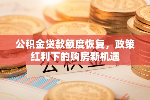 宣恩公积金贷款额度恢复，政策红利下的购房新机遇