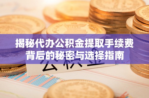 宣恩揭秘代办公积金提取手续费背后的秘密与选择指南