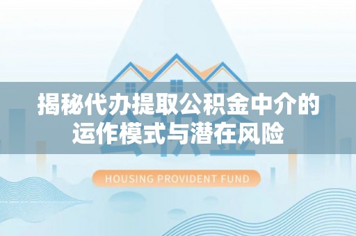 宣恩揭秘代办提取公积金中介的运作模式与潜在风险
